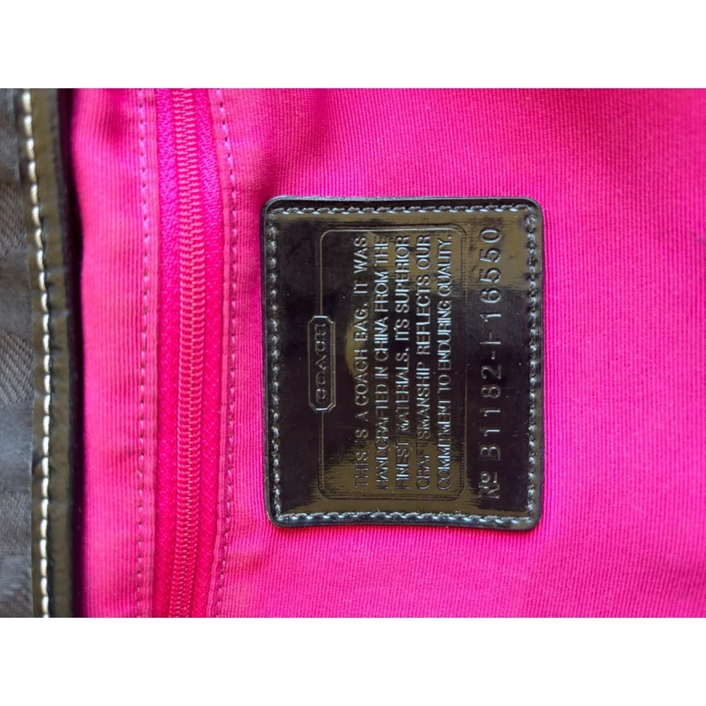 Coach Black Signature Jacquard Crossbody Shoulder Bag Pink Lining F16550